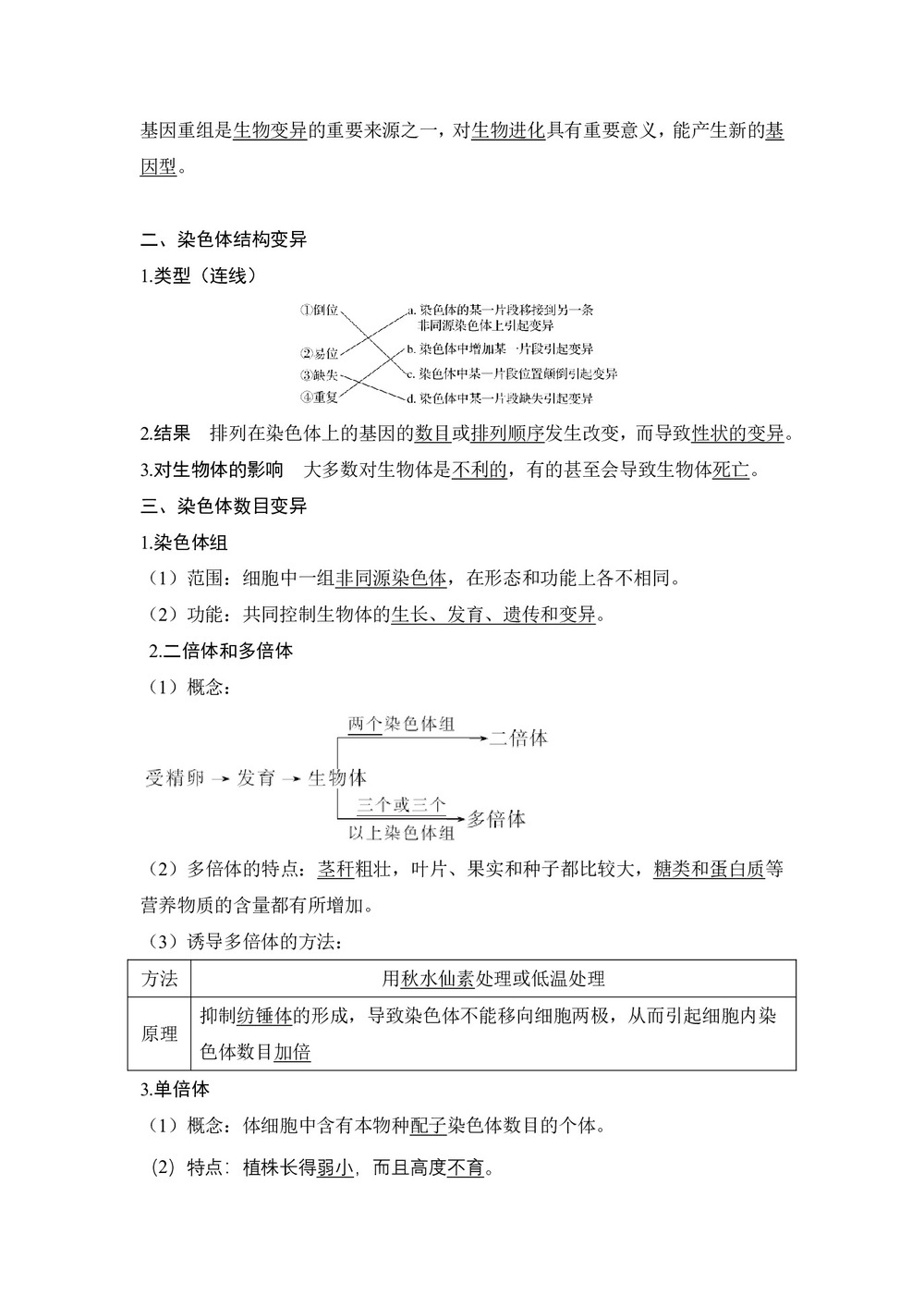 2018-2019学年人教版必修2 第5章 第2节 基因重组 染色体变异 学案第2页