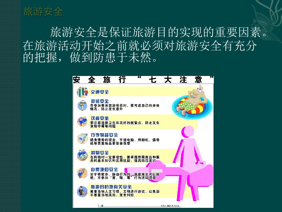 2018--2019学年 湘教版选修三 ：4.4旅游安全+课件（27张）第3页