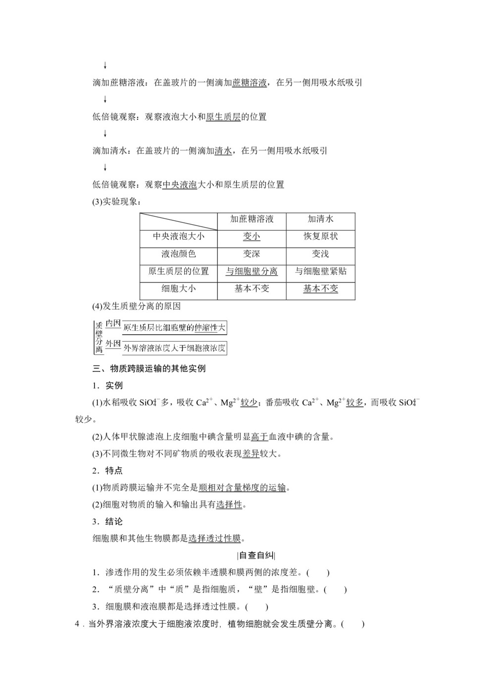 2018-2019学年人教版必修一 4.1 物质跨膜运输的实例 学案第2页