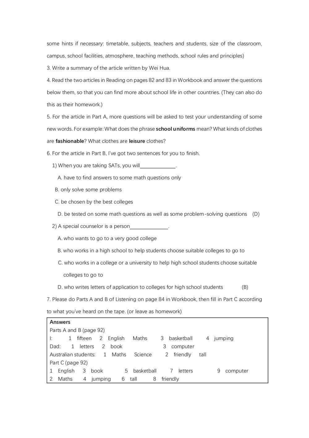 2018-2019学年牛津译林版高一英语必修1教案精品教案Unit1 School life《Reading》教案3第3页