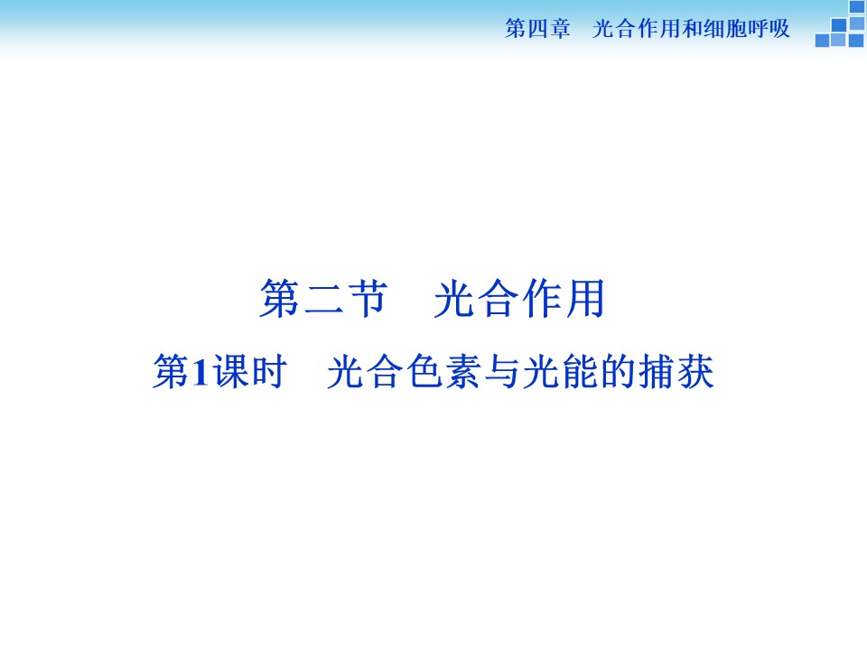 2018-2019学年苏教案必修一  第四章第二节第1讲光合色素与光能的捕获 课件（39张）第1页