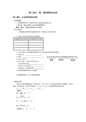 2018-2019学年苏教版 高中化学必修1 专题3第2单元铁、铜的获取及应用第1课时学案