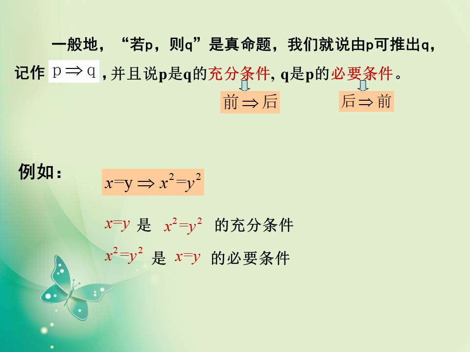 2018-2019学年人教B版选修1-1 1.3.1 推出与充分条件、必要条件 课件（10张）第3页