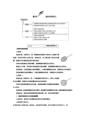 2018-2019学年粤教版选修3-3  液体的表面张力    第1课时 学案