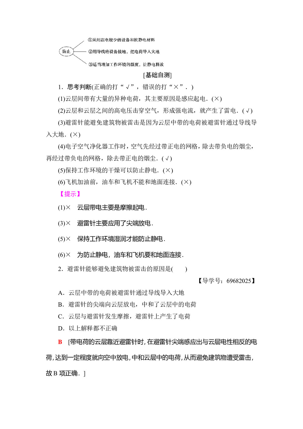2018-2019学年沪科选修3-1 1.3 静电与生活 学案第2页