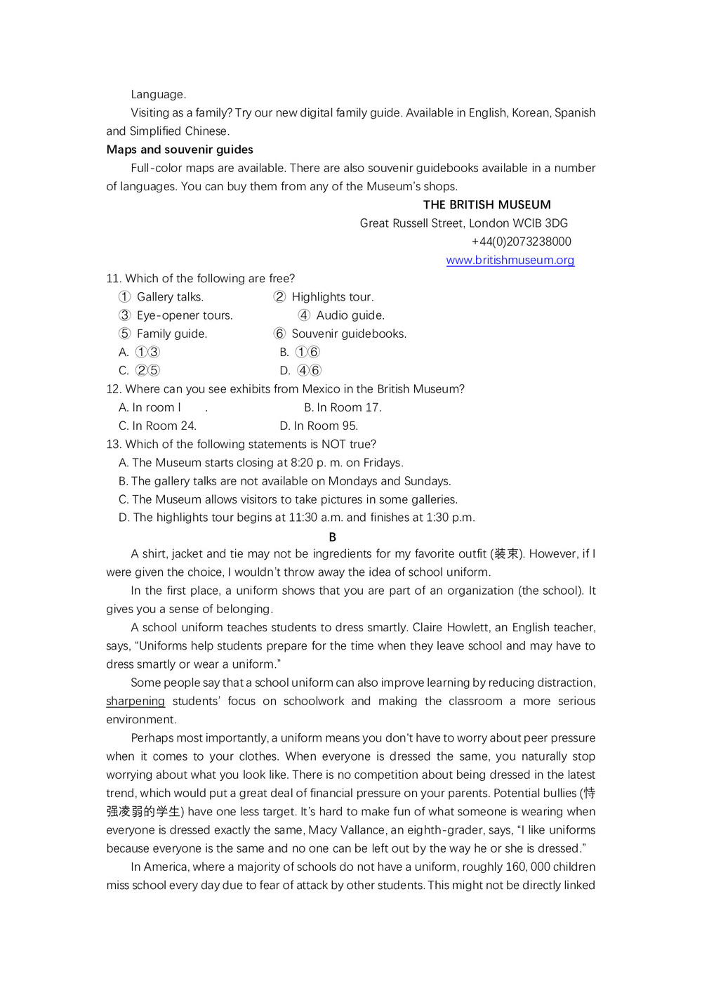 《302edu发布》山西省太原市第五中学2018-2019学年高二下学期阶段性检测(5月)英语 Word版含答案第2页