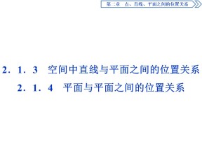 2018-2019学年人教A版必修2 2.1.3　空间中直线与平面之间的位置关系2.1.4　平面与平面之间的位置关系 课件（27张）