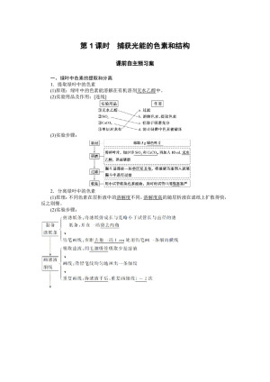 2019-2020学年人教版必修1 5.4.1 捕获光能的色素和结构 学案(1)