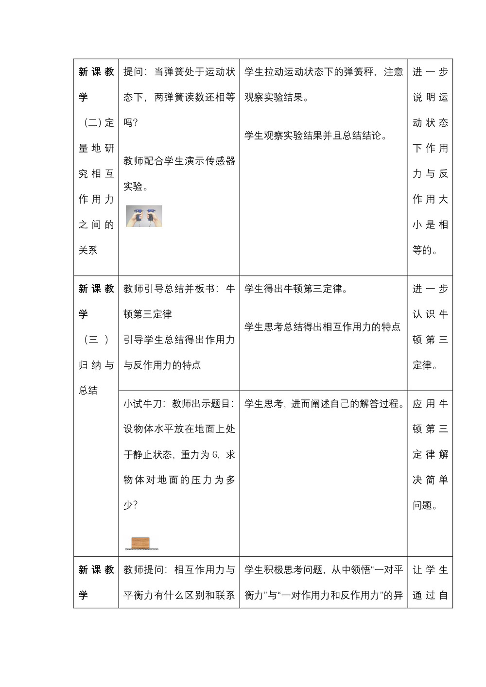 2018-2019学年粤教版必修1 3.6 作用力与反作用力 教案第3页