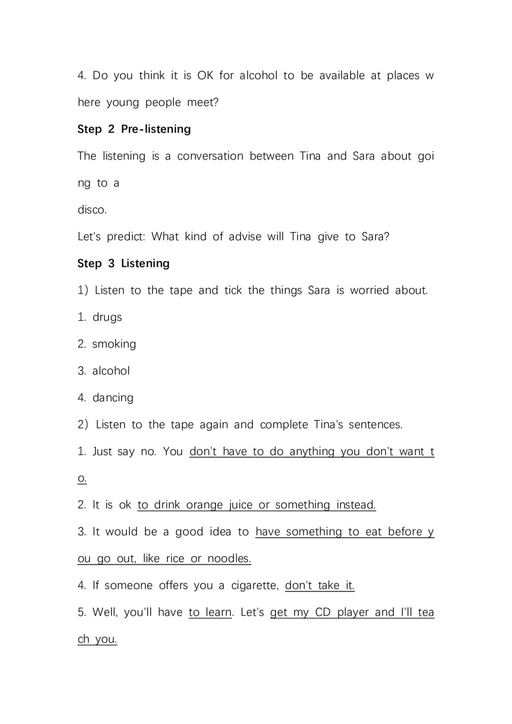 2019-2020学年度人教版选修六Unit3A healthy life Period5Using language--Listening,and Writing教案(11页word版)第2页