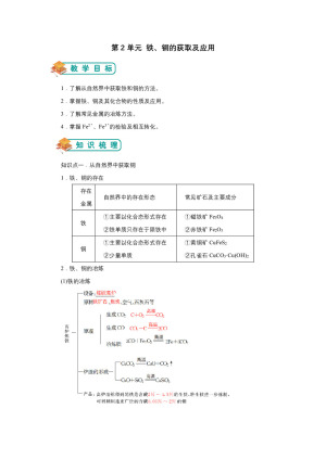 2018-2019学年苏教版必修1 专题3第2单元 铁、铜的获取及应用 学案(2)