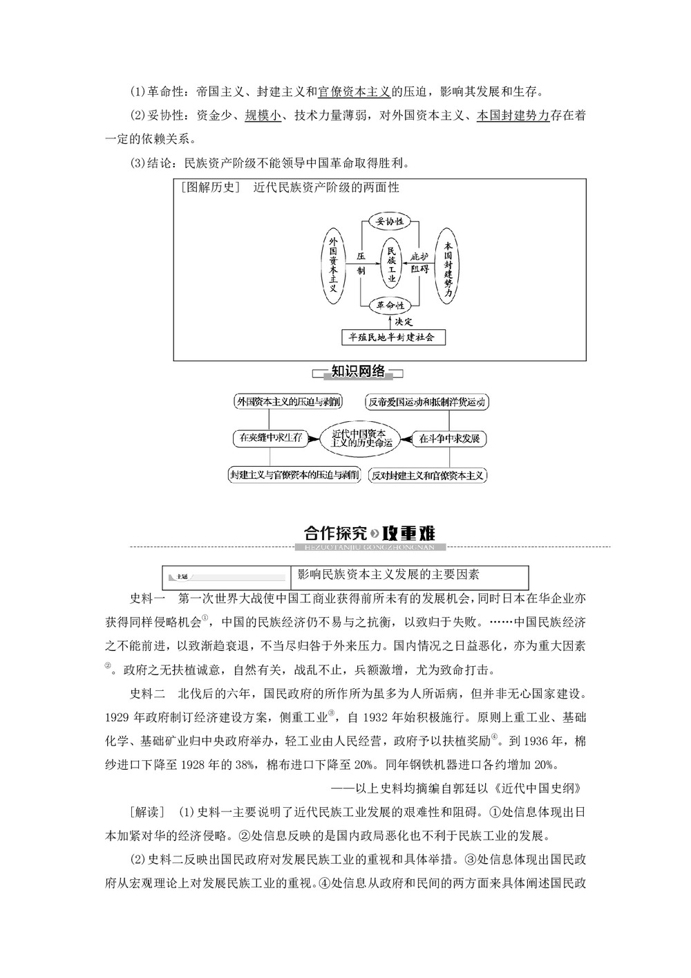 2019-2020学年高中历史人民版必修2专题2近代中国资本主义的曲折发展3近代中国资本主义的历史命运学案第2页