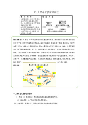 2019-2020学年岳麓版必修2：第15课 大萧条与罗斯福新政 学案