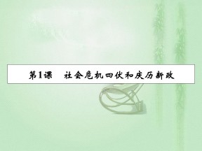 2019-2020学年人教版选修1 第4单元 第1课社会危机四伏和庆历新政 课件（20张）