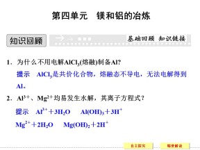 2019-2020学年苏教版选修2 专题二第四单元 镁和铝的冶炼 课件（30张）