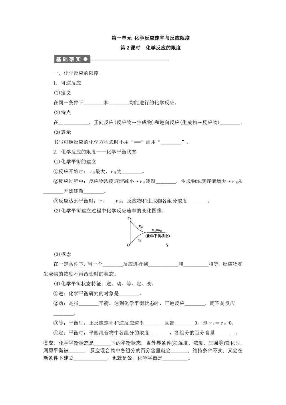 2019-2020学年苏教版必修2 专题2第一单元 化学反应速率与反应限度(第2课时) 学案第1页