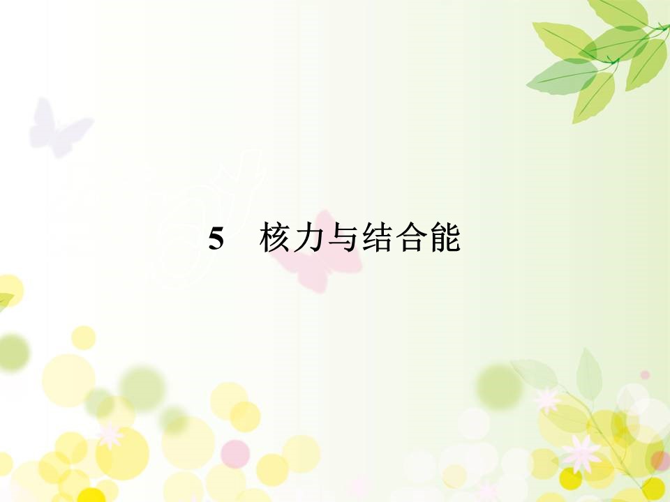 2019-2020学年人教版选修3-5 第19章 5 核力与结合能 课件（43张）第1页