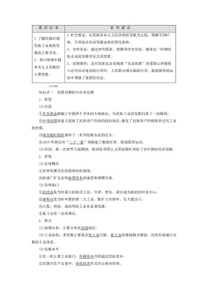 2019-2020学年高中历史人民版必修2专题2近代中国资本主义的曲折发展2民国时期民族工业的曲折发展学案