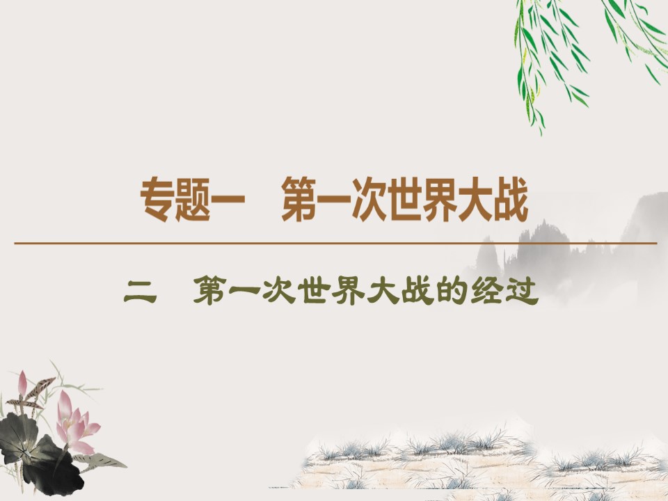 2019-2020学年人民版选修3 专题1 2 第一次世界大战的经过 （课件）（46张）第1页