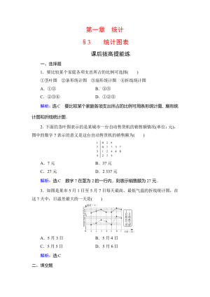 2019-2020学年北师大版必修3 第1章§3统计图表 作业