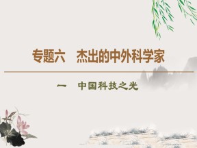 2019-2020学年人民版选修4 专题6　1　中国科技之光 （课件）（38张）