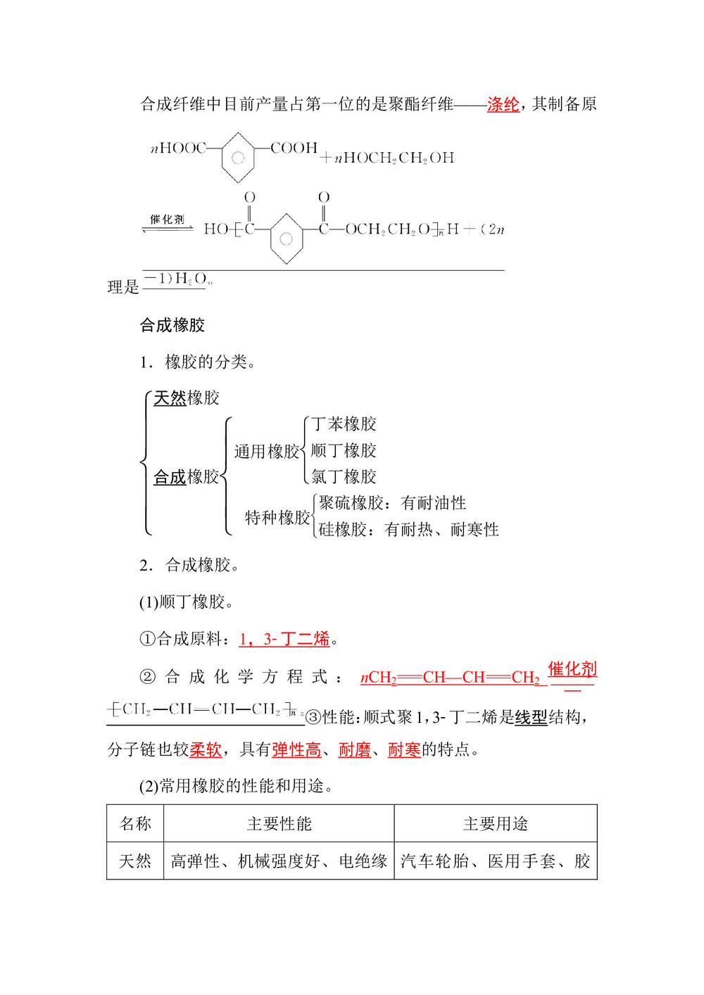 2019-2020学年人教版选修5 第五章第二节　应用广泛的高分子材料 学案(2)第3页