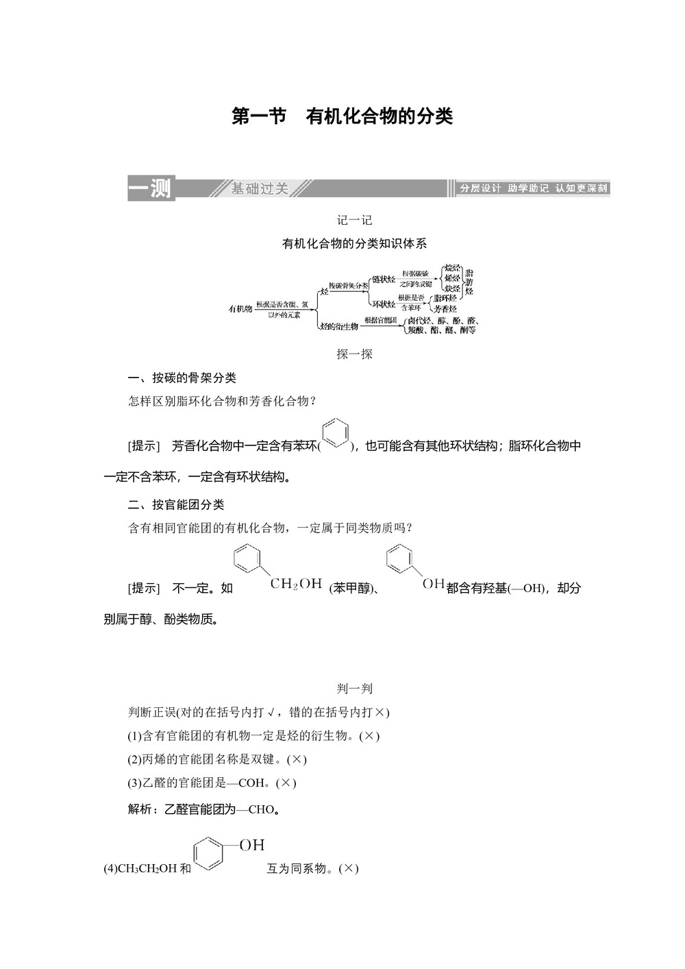 2019-2020学年人教版选修5:1.1有机化合物的分类学案第1页