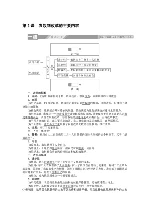 2019-2020学年人教版选修一 7.2农奴制改革的主要内容 作业