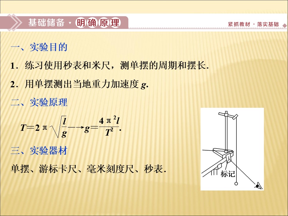 2019-2020学年教科版选修3-4 1.5用单摆测重力加速度 课件（30张）第2页