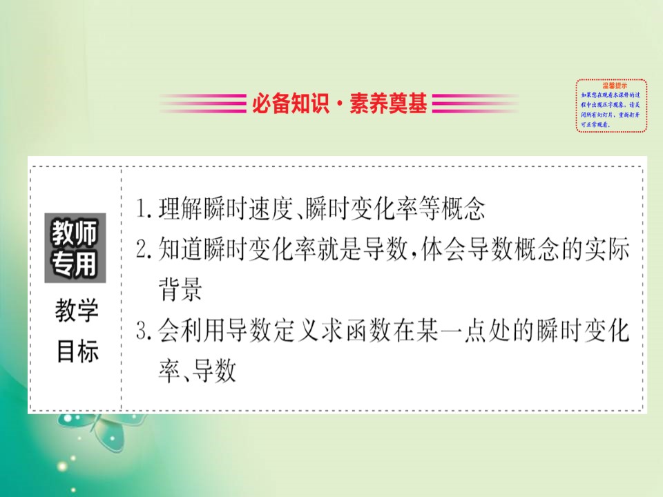 2019-2020学年人教B版选修2-2 1.1.2 瞬时速度与导数 课件（51张）第2页