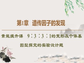 2019-2020学年人教版必修2 第1章 素能提升课  9∶3 ∶3 ∶1的变形及个体基因型探究的实验设计题 课件（22张）