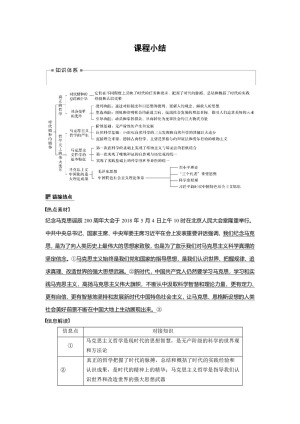 2019-2020学年人教A版新素养导学同步人教版（江苏专用）高中政治必修四学案：第一单元 生活智慧与时代精神 第三课 课程小结 Word版含答案