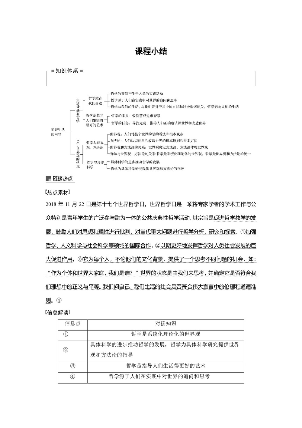 2019-2020学年人教A版新素养导学同步人教版(江苏专用)高中政治必修四学案:第一单元 生活智慧与时代精神 第一课 课程小结 Word版含答案第1页