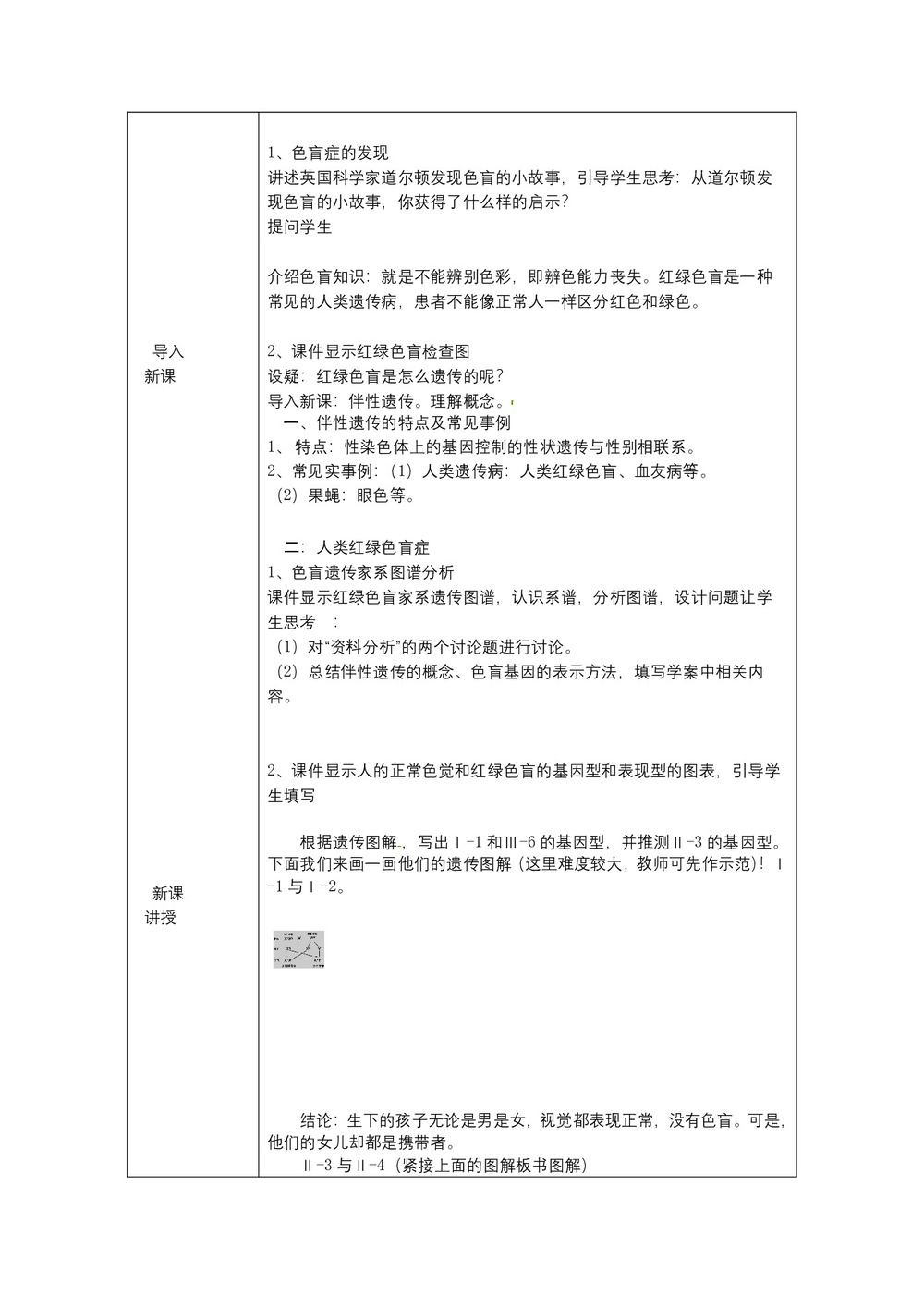 2019-2020学年 人教版  必修二 伴性遗传 教案第3页