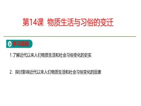 2019-2020学年人教版必修2  第5单元第14课  物质生活与习俗的变迁 课件（14张）