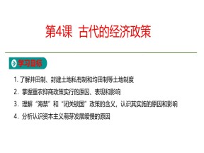 2019-2020学年人教版必修2  第1单元第4课 古代的经济政策 课件（20张）