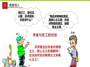 2019-2020学年人教版高中政治必修四 2.2 唯物主义和唯心主义-课件