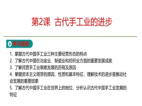 2019-2020学年人教版必修2  第1单元第2课 古代手工业的进步 课件（25张）