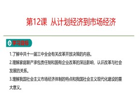 2019-2020学年人教版必修2  第4单元第12课  从计划经济到市场经济 课件（22张）