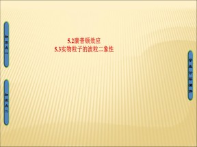 2019-2020学年鲁科版选修3-55.2康普顿效应5.3实物粒子的波粒二象性 课件（26张）