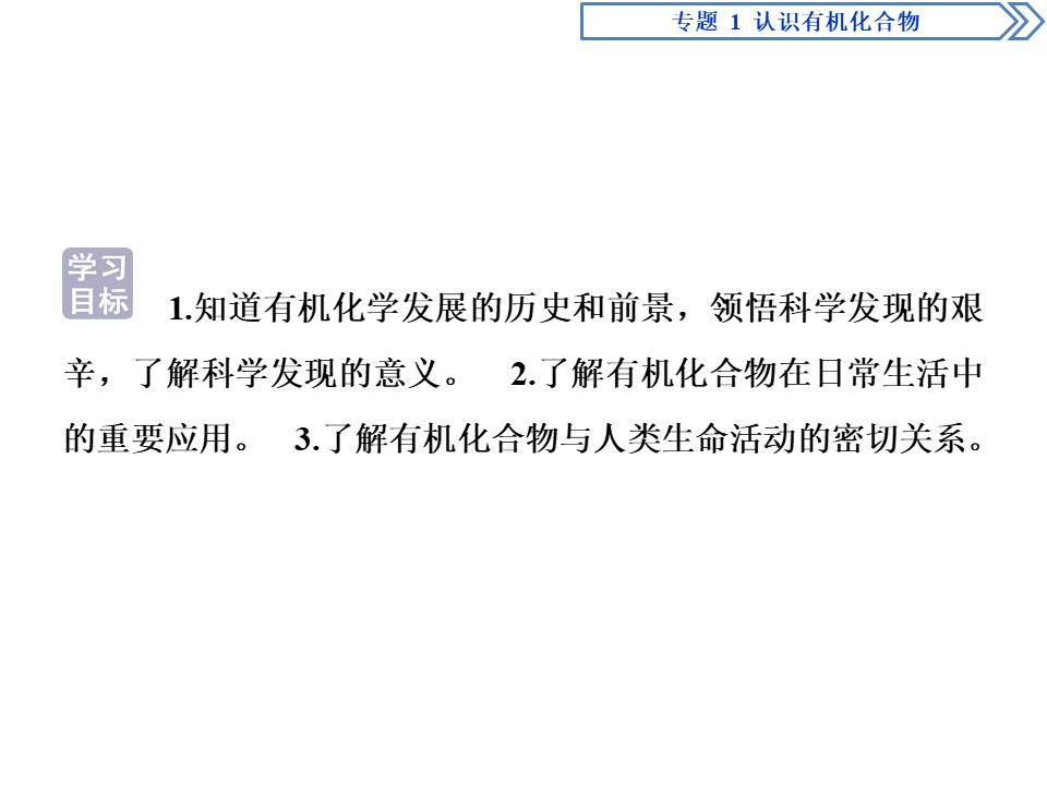2019-2020学年苏教版选修5 专题1第一单元　有机化学的发展与应用 课件（28张）第3页