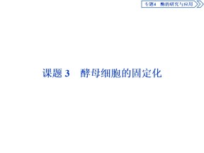 2019-2020学年人教版选修1 专题4 课题3　酵母细胞的固定化 课件（44张）