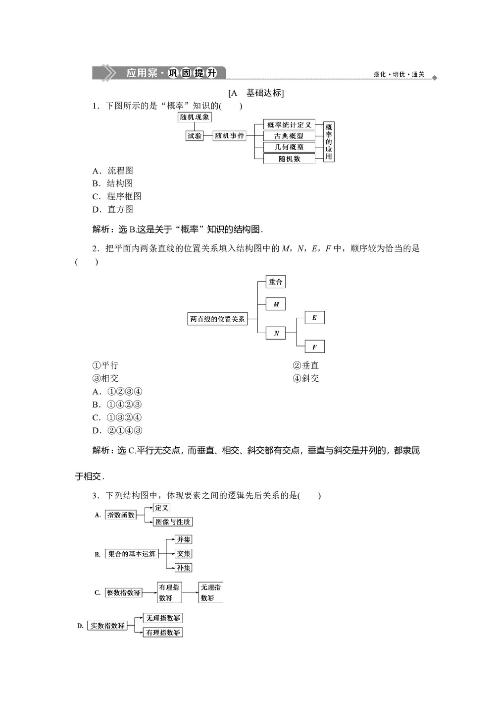 2019-2020学年北师大版选修1-2 2.2　结构图 作业(1)第1页