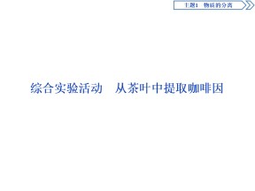2019-2020学年鲁科版选修6 主题1 综合实验活动　从茶叶中提取咖啡因 课件（34张）
