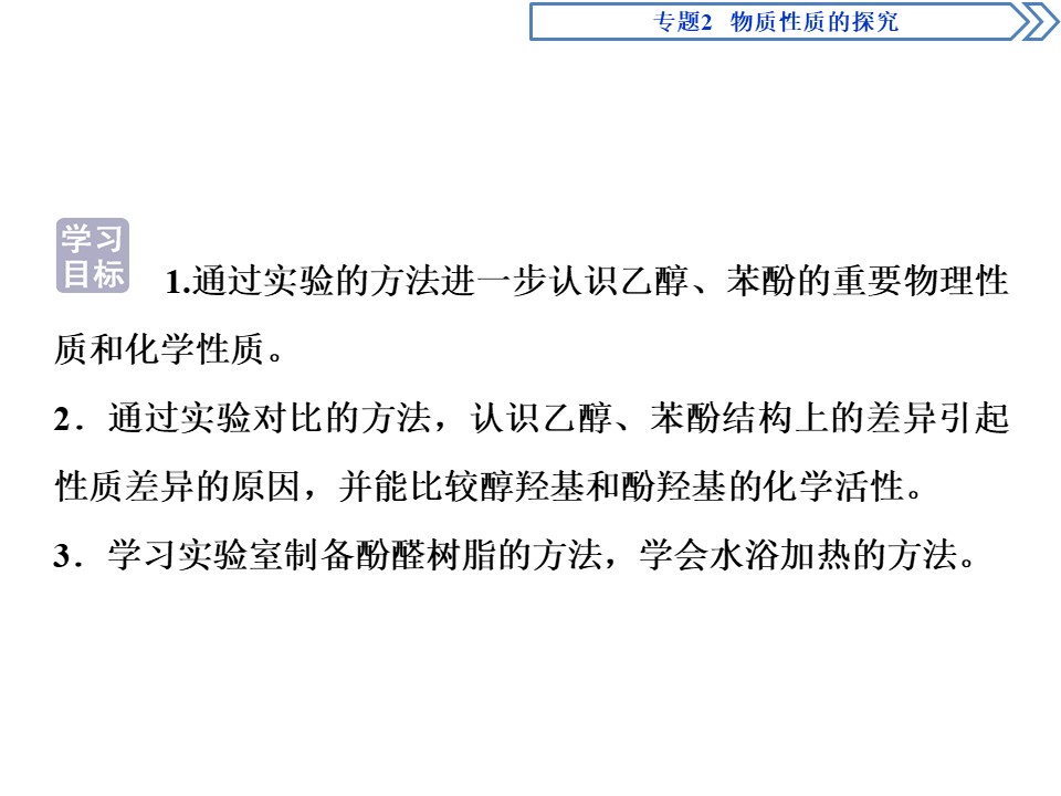 2019-2020学年苏教版选修6 专题2 课题2 乙醇和苯酚的性质 课件（59张）第2页