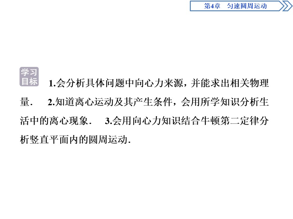 2019-2020学年鲁科版必修2 第4章 第3节 向心力的实例分析 第4节 离心运动 课件（56张）第2页