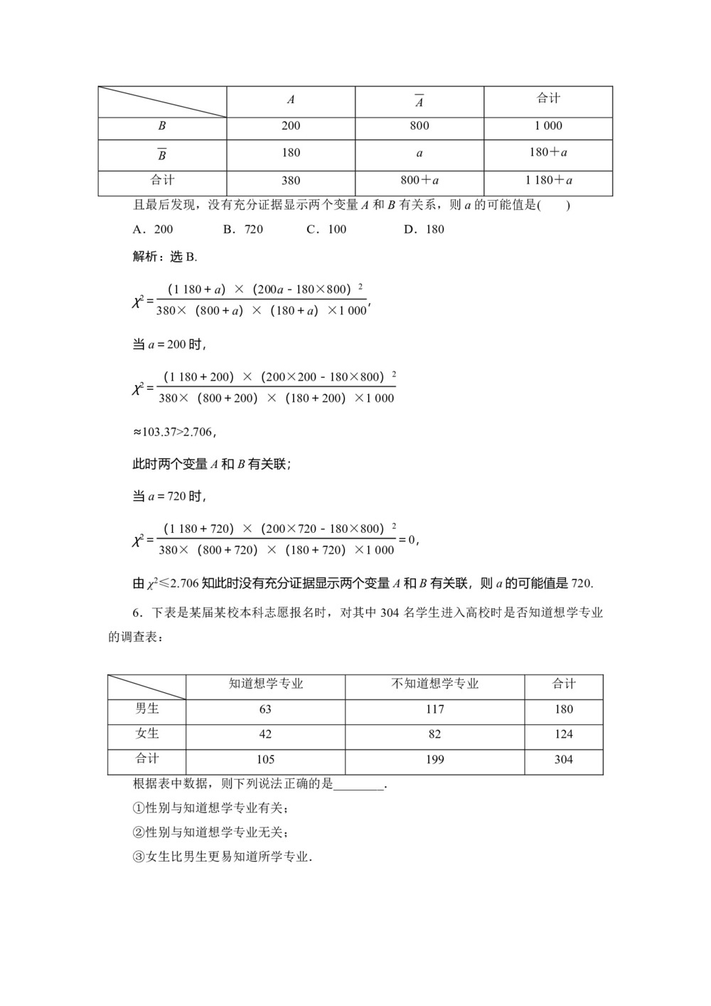 2019-2020学年苏教版选修2-3 3.1 独立性检验 作业第2页