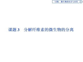 2019-2020学年人教版选修1 专题2 课题3　分解纤维素的微生物的分离 课件（48张）