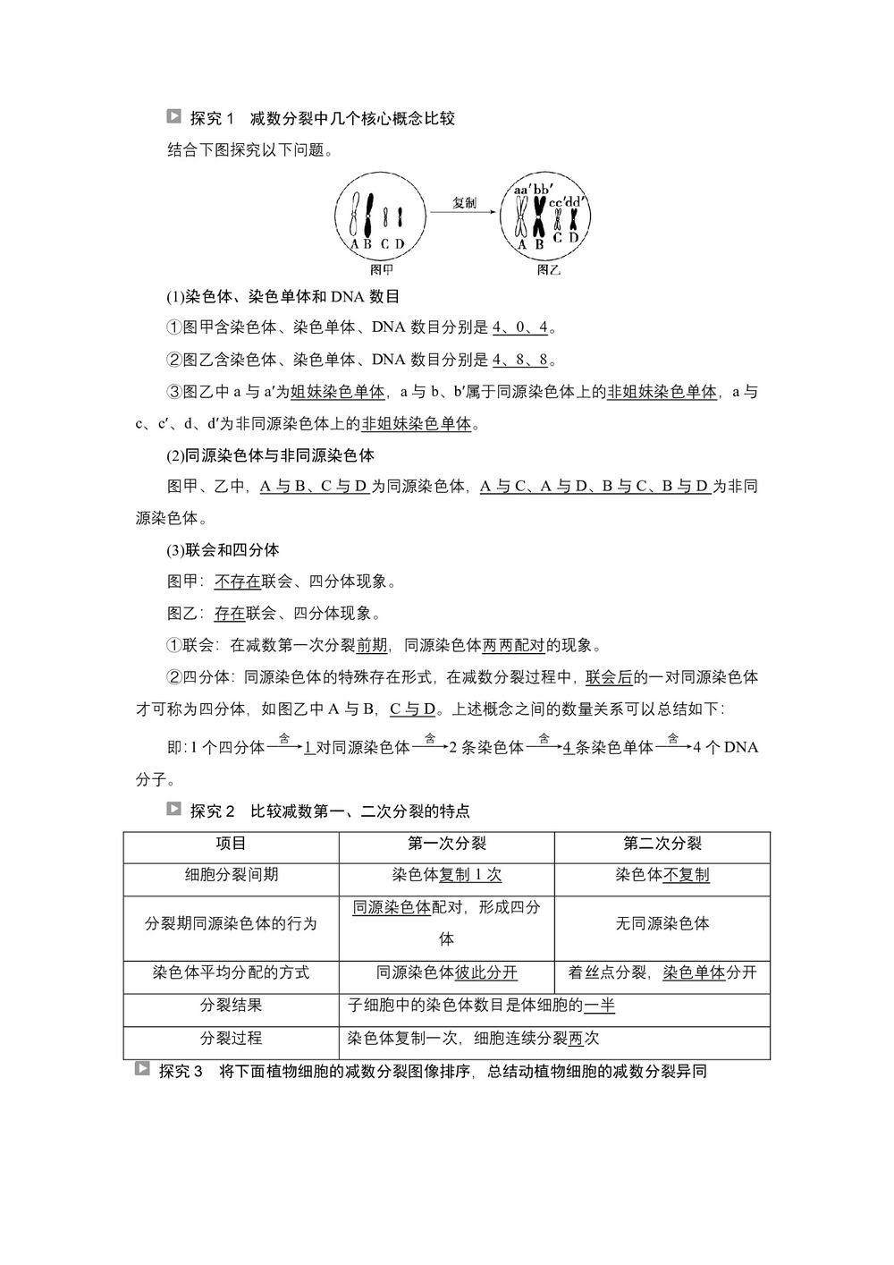 2019-2020学年新苏教版必修2 第二章 第一节 第1课时 细胞的减数分裂 学案第3页