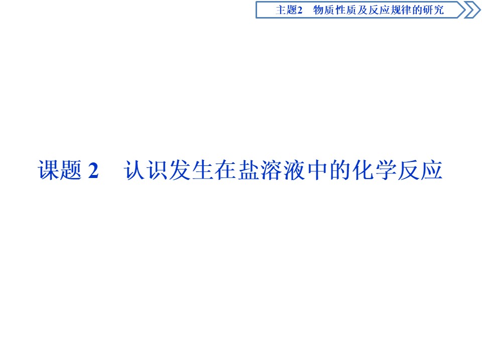 2019-2020学年鲁科版选修6 主题2 课题 2　认识发生在盐溶液中的化学反应 课件（46张）第1页